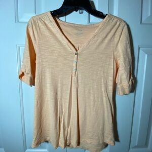 Chico's Light Orange Short Sleeve Top